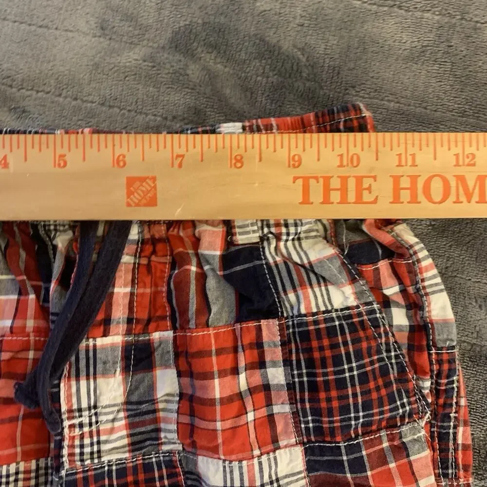 Gymboree Patchwork Plaid Madras Bermuda Shorts Boy’s Size 7 Patriotic Colors